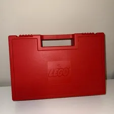 Vintage Red Lego Storage Travel Carry Case Box 1985 with assort legos GUC