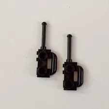 LEGO  Minifig Walkie Talkie Radio Black Handheld Accessory Bundle of 2 Lot