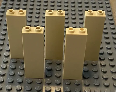 LEGO 5 Tan 1x2x5 Wall, Brick