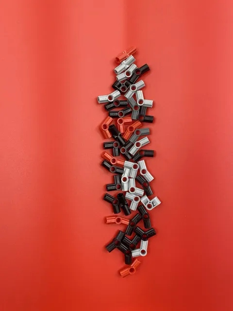 63x LEGO Technic Axle & Pin Connector 2L Parts Lot Mixed Colors Genuine LEGO