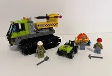 LEGO 60122 City Volcano Crawler (retired) with box, manuals, and minifigures