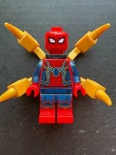 LEGO Marvel Iron Spider-Man Minifigure sh510 76108 W/ Gold Mechanical Arms