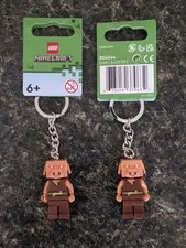 2 x LEGO Minecraft Piglin Minifigure Keychain 854244 Retired NWT