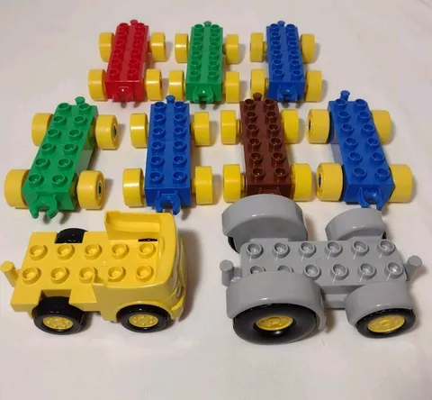 Lego Duplo Lot Train Cars Truck Tractor 9 Vehicles 