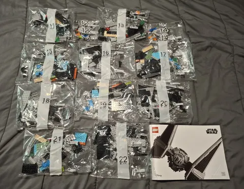 LEGO Star Wars TIE Interceptor UCS 75382 1931pc 18+ ONLY BAGS 11 - 22 w/ Manual