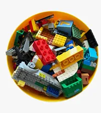 LEGO Bulk Lot Mixed Bricks & Parts, Multicolor Plastic, Yellow Minifigure Head