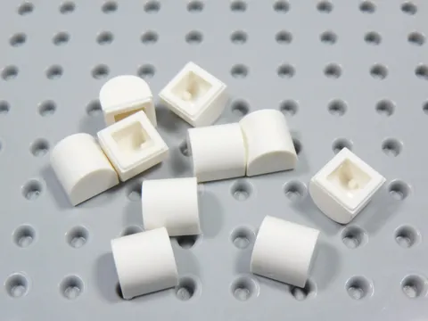 LEGO Lot of 10 White 1x1x2/3 Curved Top Bricks BT