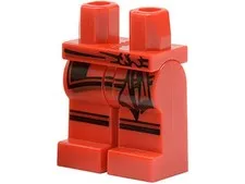 LEGO® Part 970c00pb0376 - Hips and Legs with Black and Dark Red