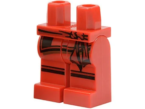 LEGO® Part 970c00pb0376 - Hips and Legs with Black and Dark Red