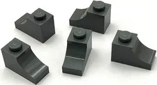 Lego 5 New Dark Bluish Gray Arches 1 x 2 Inverted Parts