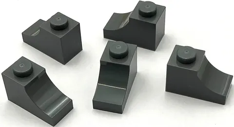 Lego 5 New Dark Bluish Gray Arches 1 x 2 Inverted Parts