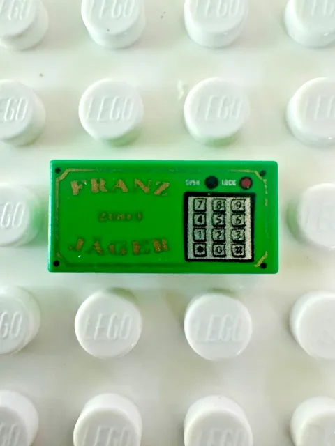 LEGO Tile 1x2 w Gold 'FRANZ JÄGER', '2003', and Silver Numeric Keypad 3069pb0031