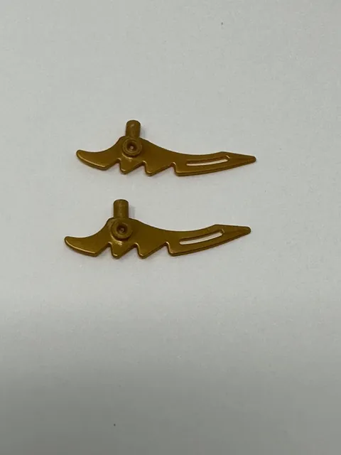 x2 Lego Ninjago Minifig Weapon GOLD SWORD Crescent Blade