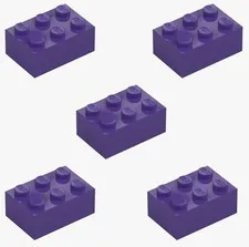 5 New LEGO Dark Purple 2x3 Bricks 3002 building blocks brick block 3x2 6366705