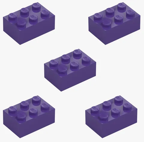 5 New LEGO Dark Purple 2x3 Bricks 3002 building blocks brick block 3x2 6366705