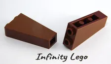 5 LEGO Reddish Brown Slope 75 Degree 1x2x3 Inverted with Hollow Stud 2449