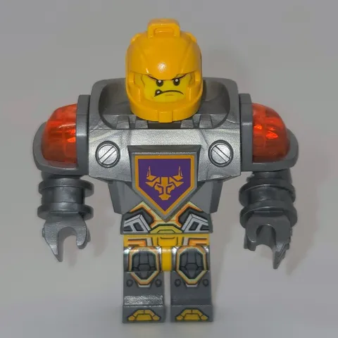 LEGO Nexo Knights Axl Minifigure Small Silver Orange Excellent