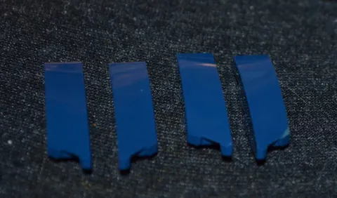 (4 - 2 pair) 1x4 Dark Blue Smooth Finishing Bow Tile w/ 45 deg Bricks ~ New Lego