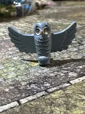 Lego Sand Blue Owl Spread Wings with Orange Beak and Eyes Harry Potter