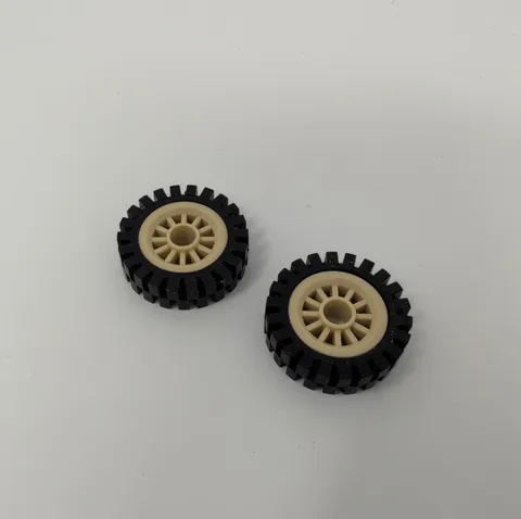 LEGO Tan Wheel Spoked 2x2 Tire 8 D. x 24mm Offset Tread 5978 5948 5918 #30155c01