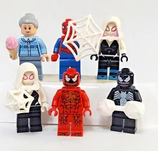 LEGO Marvel Spider-Man Minifigure Lot of 6 Spider-Man Spider-Gwen Venom Carnage