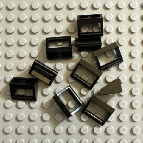 LEGO Tile Modified - Black - 1x2 with Bar Handle - QTY x10