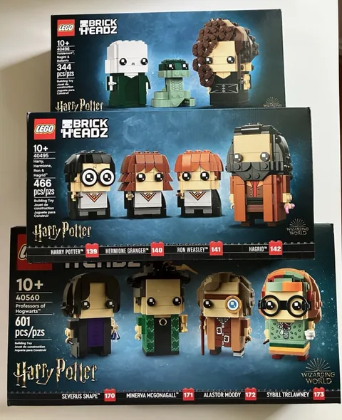 3x LEGO Harry Potter BRICKHEADZ: 40560, 40495, 40496 Professors, Voldemort - NEW