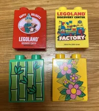 Lot Lego DUPLO 1 x 2 x 2 Printed Specialty Bricks Flowers Bamboo