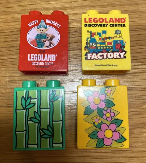 Lot Lego DUPLO 1 x 2 x 2 Printed Specialty Bricks Flowers Bamboo