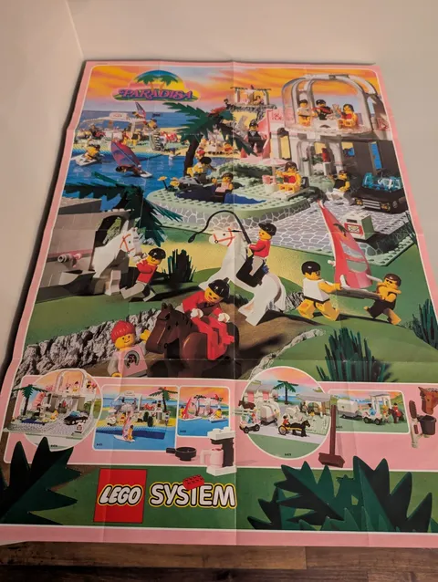 Vintage (1992) LEGO Town Large PARADISA Poster 17" x 23" - Rare!