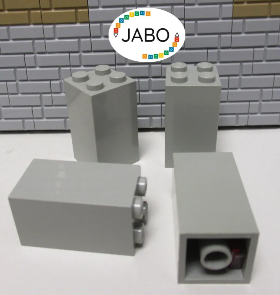 (D11/12/2) LEGO 4 x 30145 Brick Column 2x2x3 old light grey