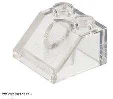 LEGO - Trans-Clear Slope 45 2 x 2 (3039) - 100 New Pieces - Authentic LEGO
