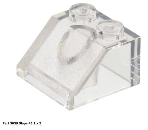LEGO - Trans-Clear Slope 45 2 x 2 (3039) - 100 New Pieces - Authentic LEGO