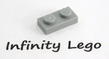 50 LEGO Light Bluish Grey Plate 1 x 2 (3023) - (50 Pieces)