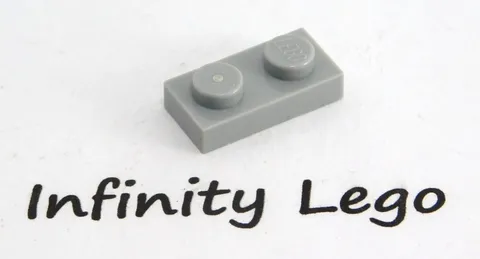 50 LEGO Light Bluish Grey Plate 1 x 2 (3023) - (50 Pieces)