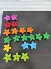 Lego Duplo 20 pc Lot Flowers Petals Mixed Green Red Yellow Orange
