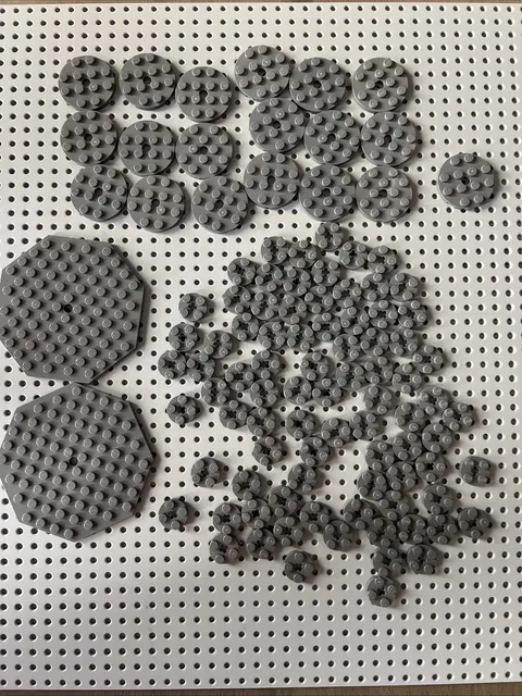 LEGO Dark Bluish Gray Plate 89523 60474 4032 Bulk 105pcs
