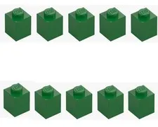 LEGO ® 10x brick 1x1 dark green 3005 300528 green building block replacement part new brick