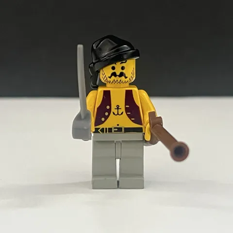Lego Pirates Minifigure Pirate Anchor Shirt Light Gray Legs Black Bandana pi012