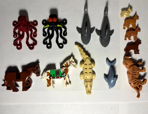 LEGO RARE Animals Lot! Sabre Tooth Tiger, Western Horse, Dogs, Octopus + MORE