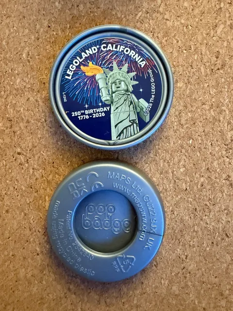 Legoland California July 4th 250th Birthday Pop Badge 2026