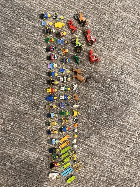 LEGO Mixed Lot Minifigures & Accessories w/ Animals, Vehicles, Sports Parts