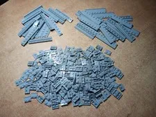 LEGO BULK LOT 270 LIGHT BLUISH GRAY 1X2 1X8 2X8 PLATE DOOR RAIL