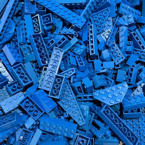 Lego Lot Bulk: Color: BLUE. One Pound Assorted Pieces