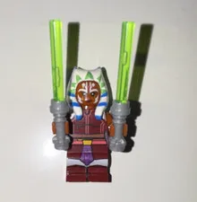 LEGO Star Wars Custom Ahsoka Tano Minifigure with 2 Green Lightsabers