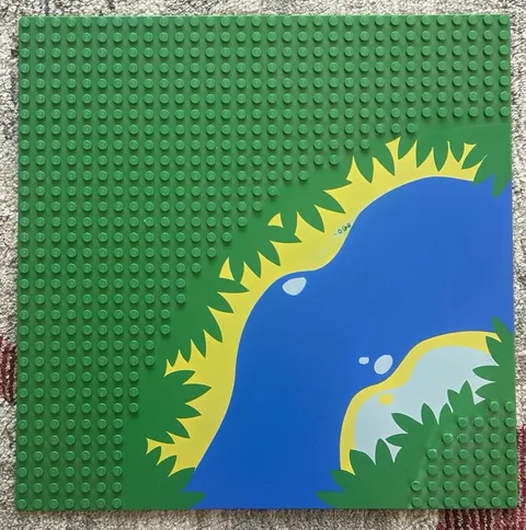 Lego 32 x 32 with 7-Stud Road Curve with Blue River. 2359px3. Enchanted Island