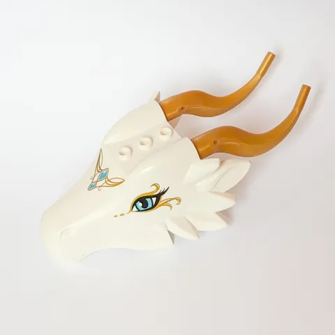 Lego Elves Queen Dragon White Replacement Head ONLY with Gold Horns 41179