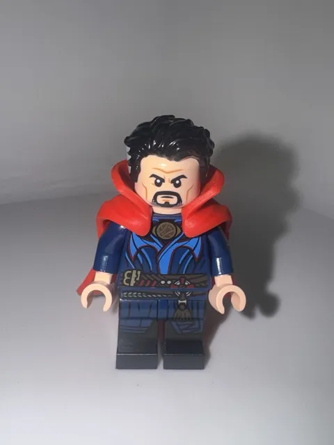 LEGO Doctor Strange Minifigure w/ Red Cape Blue Outfit Black Hair