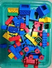 LEGO Bulk Lot Multicolor Plastic Bricks Pieces Parts in Tub, Stackable, Age 4+