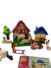 VTG Lego Classic #5560 Large Pink Brick Box House Stable Horse Car W/manual